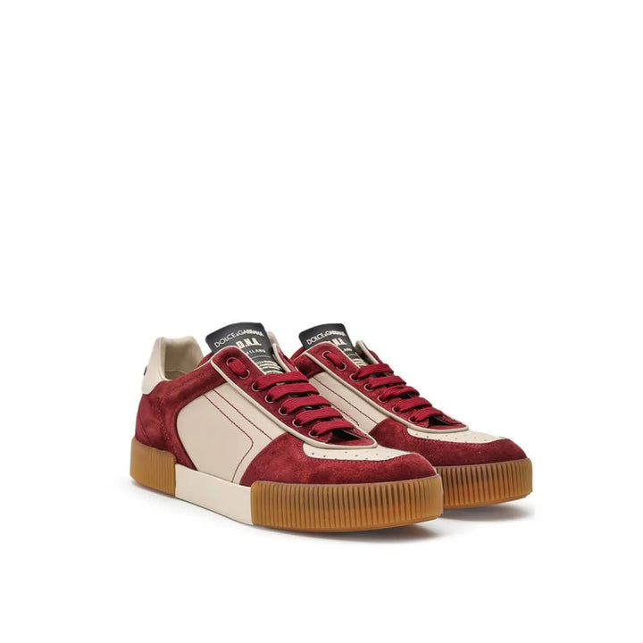 Dolce &amp; Gabbana Blue Leather Low Top Sneakers