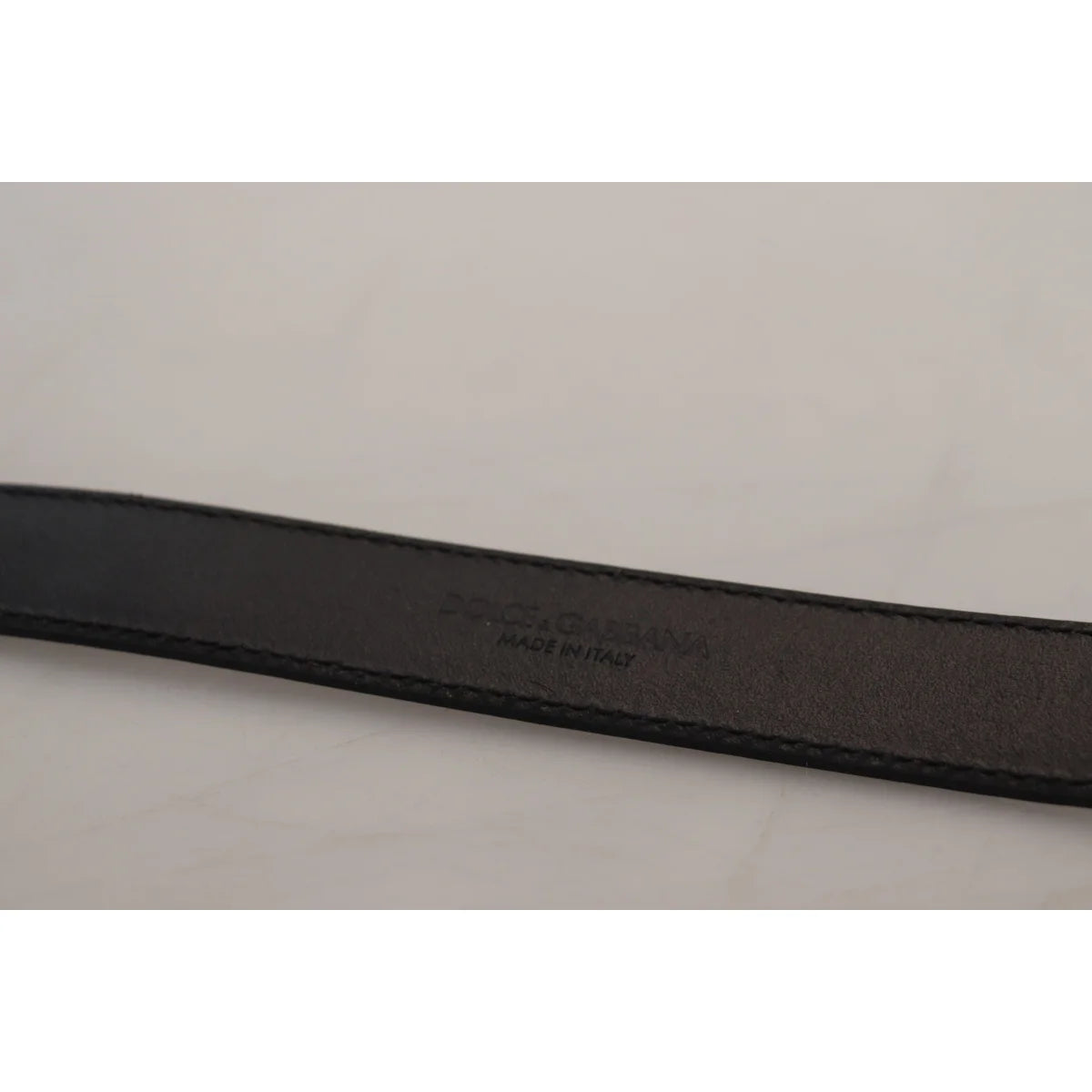 Dolce & Gabbana Blue Leather Silver Metal Buckle Vintage Belt