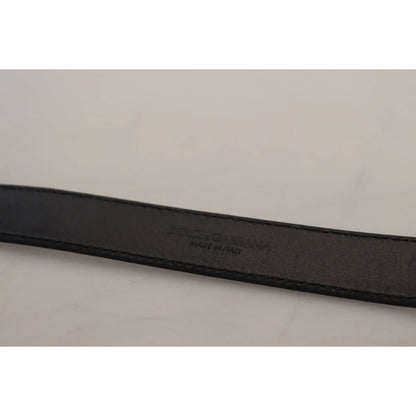 Dolce & Gabbana Blue Leather Silver Metal Buckle Vintage Belt