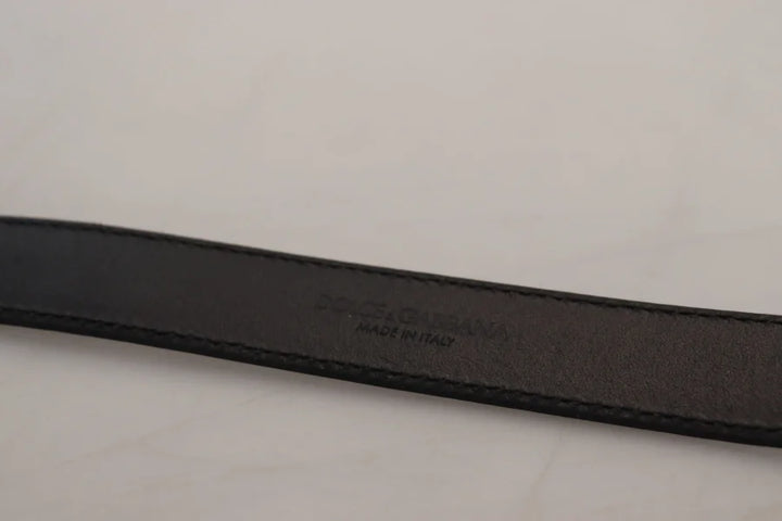 Dolce & Gabbana Blue Leather Silver Metal Buckle Vintage Belt