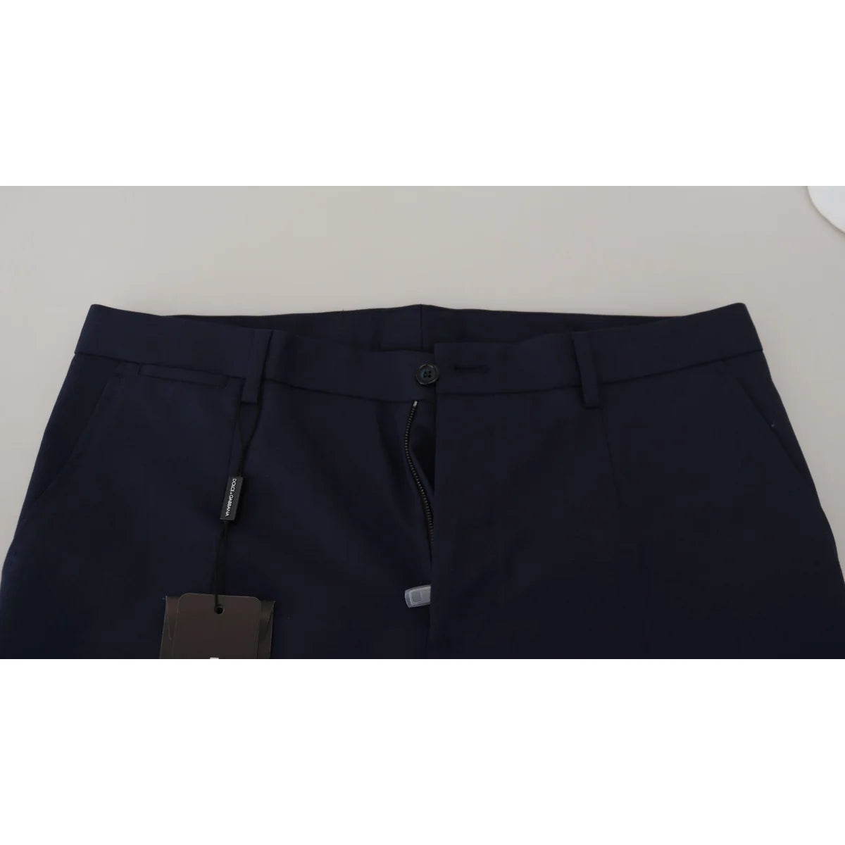 Dolce & Gabbana Blue Linen Cotton Slim Trousers Chinos Pants