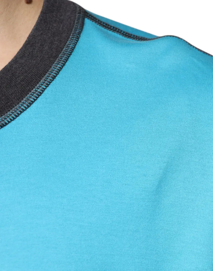 Dolce &amp; Gabbana Blue Logo Crew Neck Short Sleeves T-shirt