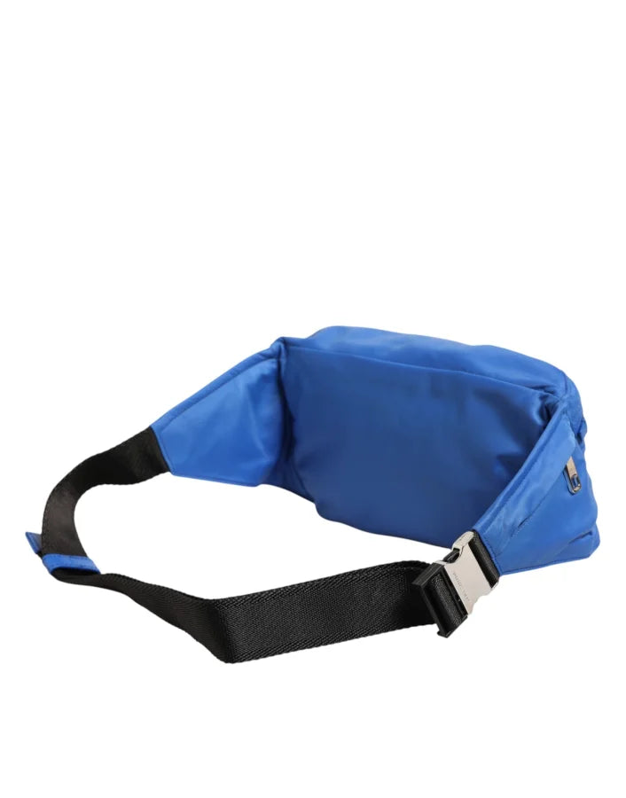 Dolce &amp; Gabbana Blue Logo Plaque Nylon Waist Fanny Pack Men’s Borse Bag