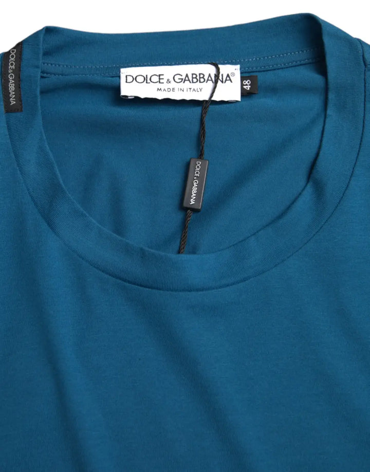Dolce &amp; Gabbana Blue Logo Round Neck Short Sleeves T-shirt