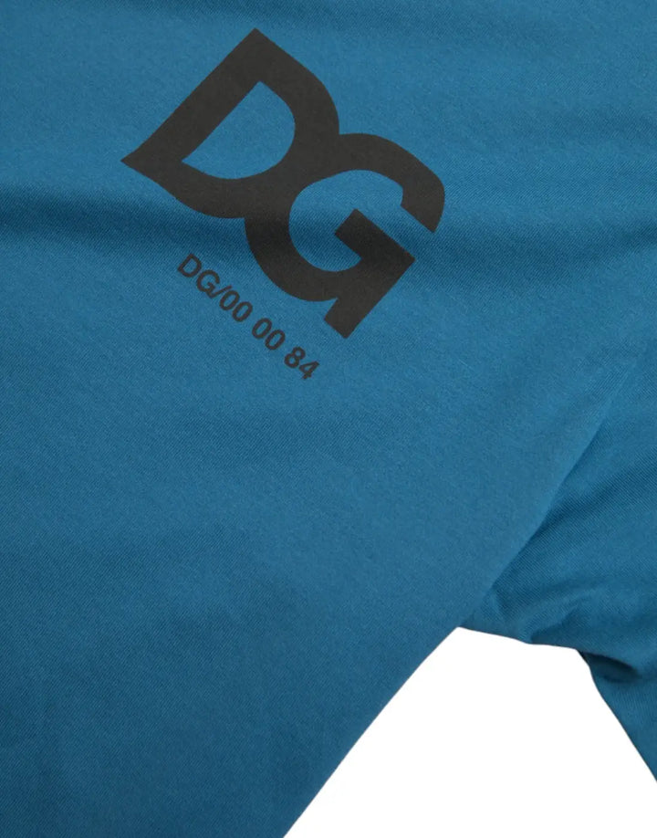 Dolce &amp; Gabbana Blue Logo Round Neck Short Sleeves T-shirt