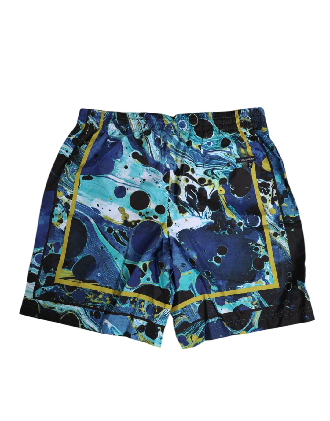 Dolce &amp; Gabbana Blue Marble Print Logo Men Boxer Short Swimwear