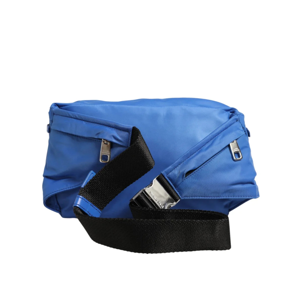 Dolce & Gabbana Blue Nylon Fanny Pack with Metal Logo Plaque