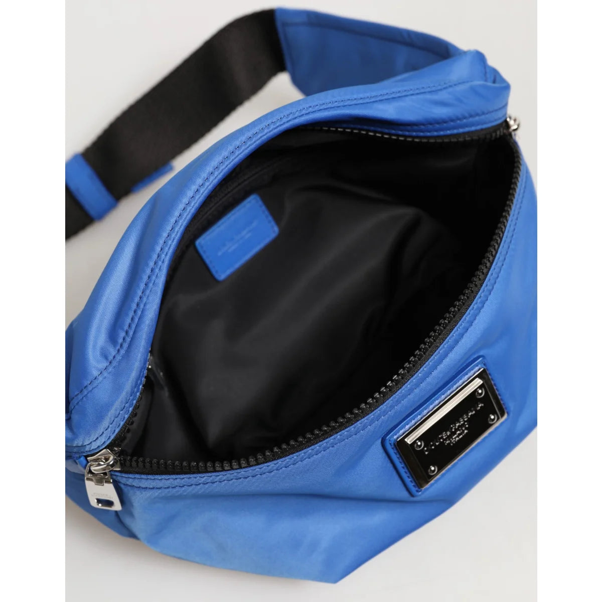 Dolce & Gabbana Blue Nylon Fanny Pack with Metal Logo Plaque