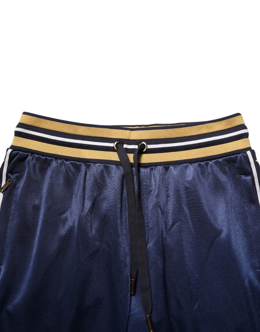 Dolce &amp; Gabbana Blue Nylon Jogger Mid Waist Trouser Pants