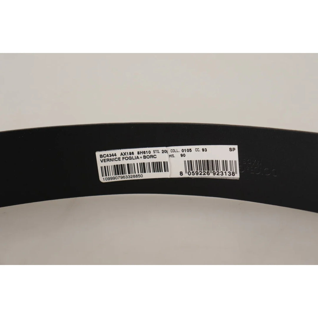 Dolce & Gabbana Blue Patent Leather Vernice Silver Logo Buckle Belt