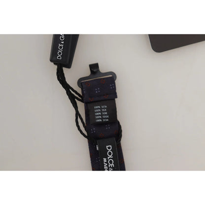 Dolce & Gabbana Blue Pattern Silk Adjustable Neck Papillon Bow Tie