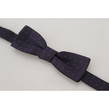 Dolce & Gabbana Blue Pattern Silk Adjustable Neck Papillon Bow Tie