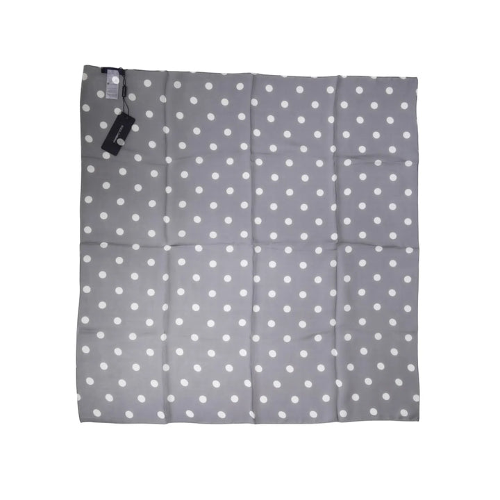 Dolce &amp; Gabbana Blue Polka Dot Silk Square Foulard 91.5cm x 89.5cm Scarf