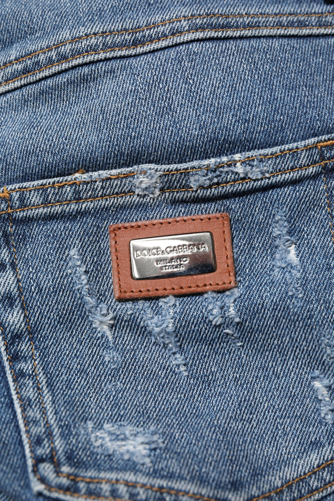 Dolce &amp; Gabbana Blue Pretty Tattered Skinny Denim Jeans