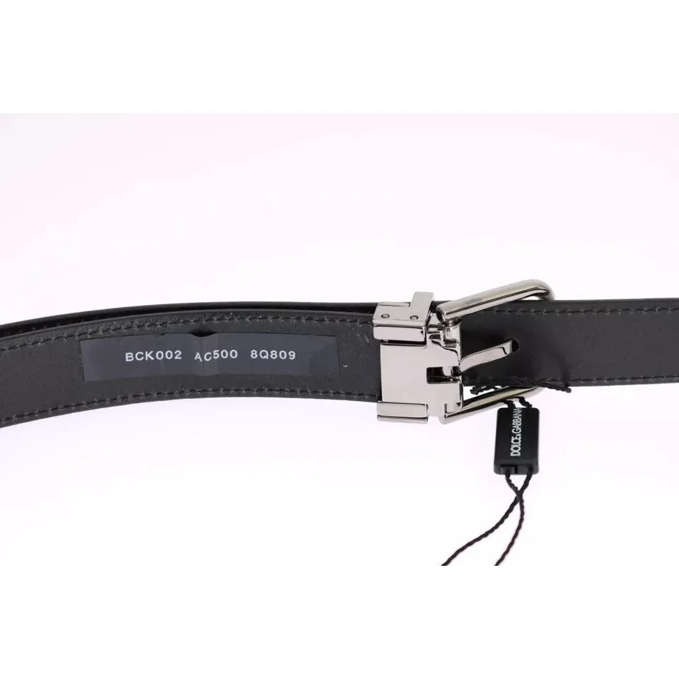 Dolce Gabbana Blue Print Silk Tie and Leather Belt Dress Set &