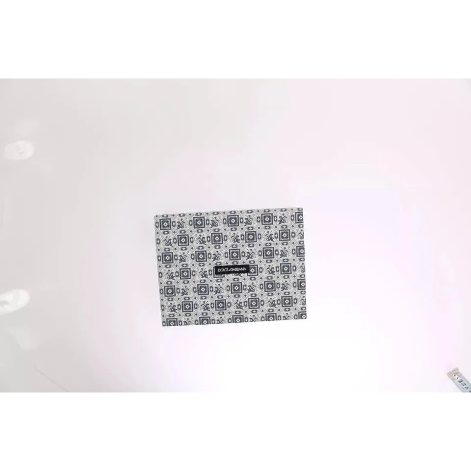 Dolce Gabbana Blue Print Silk Tie and Leather Belt Dress Set &