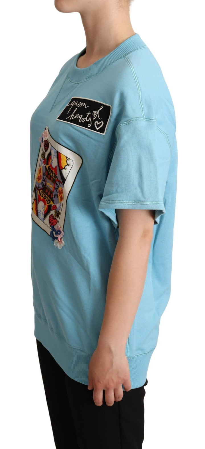 Dolce &amp; Gabbana - BLue Queen Of Hearts Card Sweater T-shirt