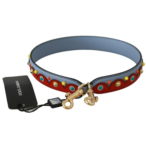 Dolce & Gabbana Blue and red Shoulder Strap Leather Handbag Accessory