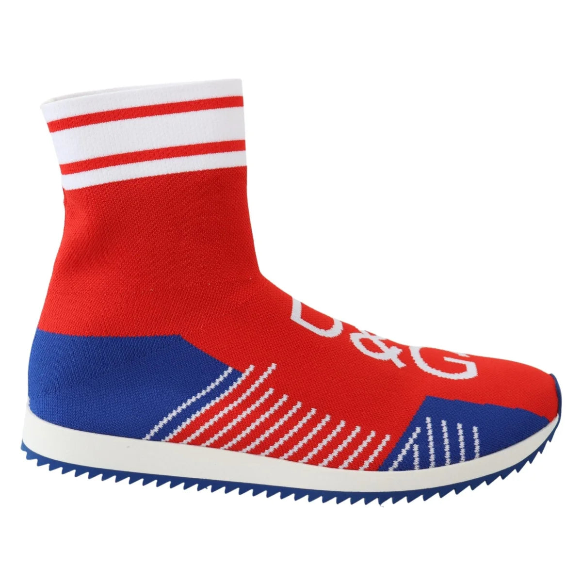 Dolce & Gabbana Blue Red Sorrento Logo Sneakers Socks Shoes