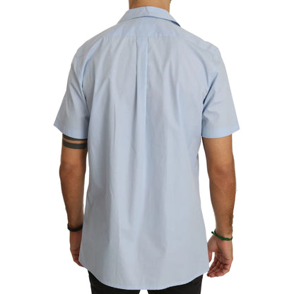 Dolce and Gabbana Blue Short Sleeve Shirt Authentic Stylish &