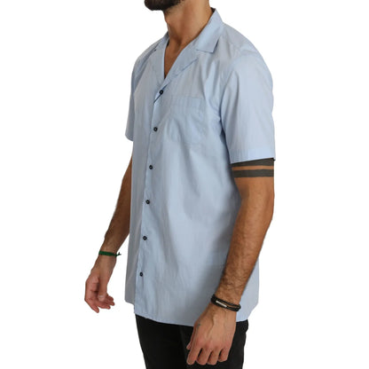 Dolce and Gabbana Blue Short Sleeve Shirt Authentic Stylish &