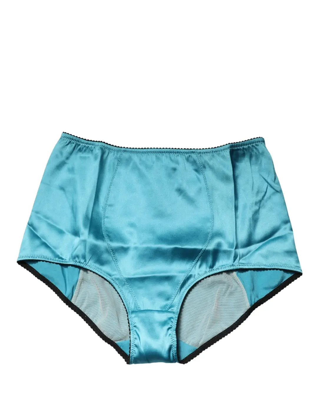 Dolce &amp; Gabbana Blue Silk Blend High Waist Girdle Panty Underwear