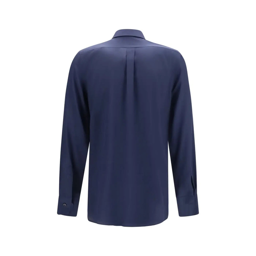 Dolce & Gabbana Blue Silk Dress Shirt