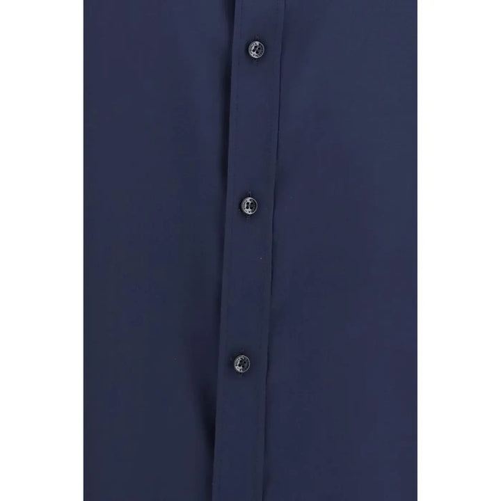 Dolce &amp; Gabbana Blue Silk Dress Shirt
