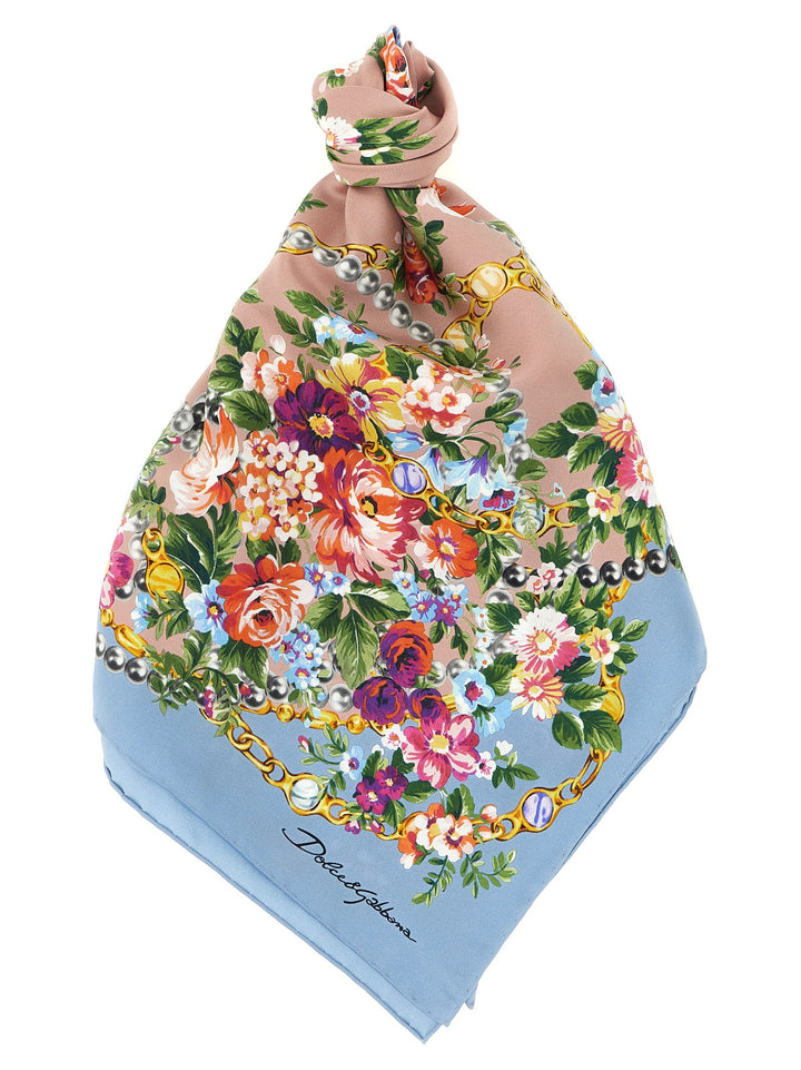 Dolce &amp; Gabbana Blue Silk Scarf