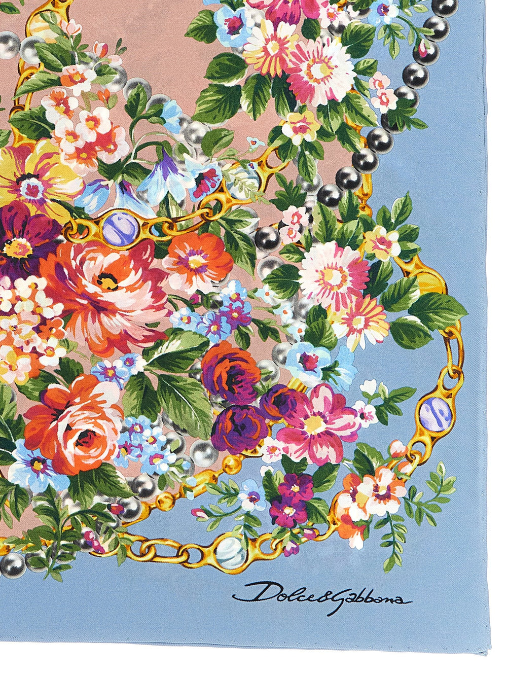 Dolce & Gabbana Blue Silk Scarf
