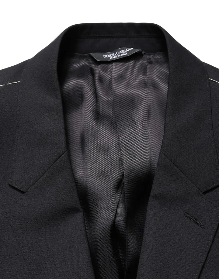 Dolce &amp; Gabbana Blue Single Breasted 2 Button Suit Jacket