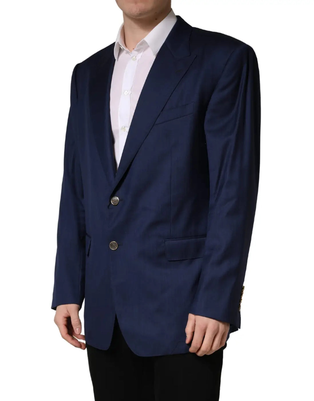 Dolce &amp; Gabbana Blue Single Breasted 2 Button Suit Jacket