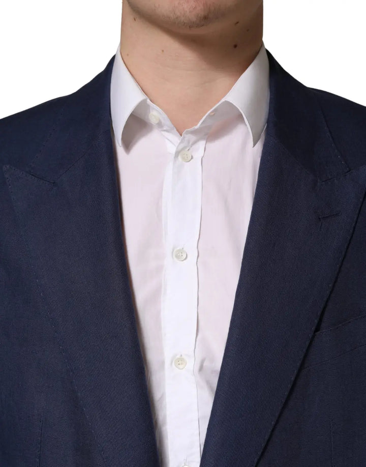 Dolce &amp; Gabbana Blue Single Breasted 2 Button Suit Jacket