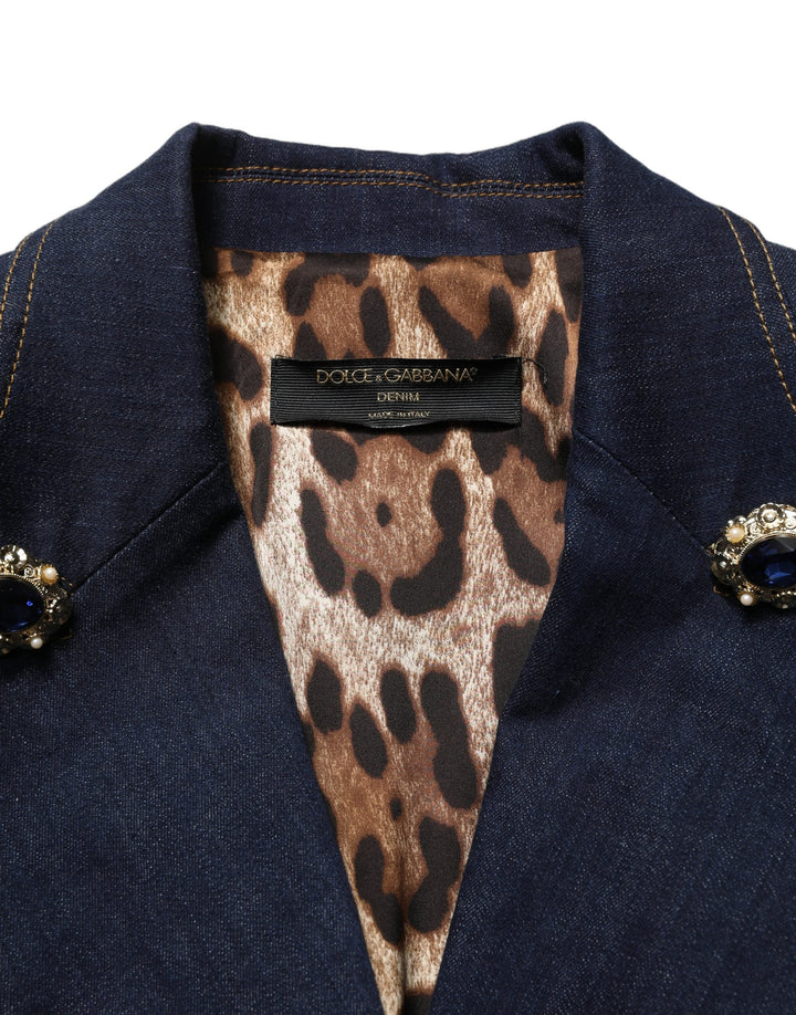Dolce &amp; Gabbana Sport Jackets - Blue Single-Breasted Denim Blazer Jacket