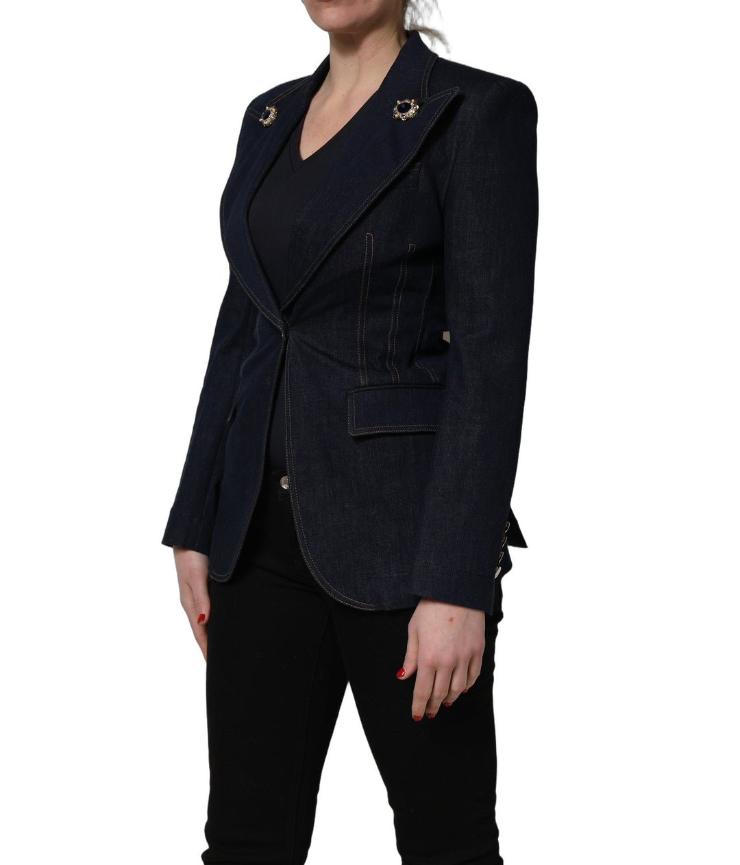 Dolce &amp; Gabbana Sport Jackets - Blue Single-Breasted Denim Blazer Jacket