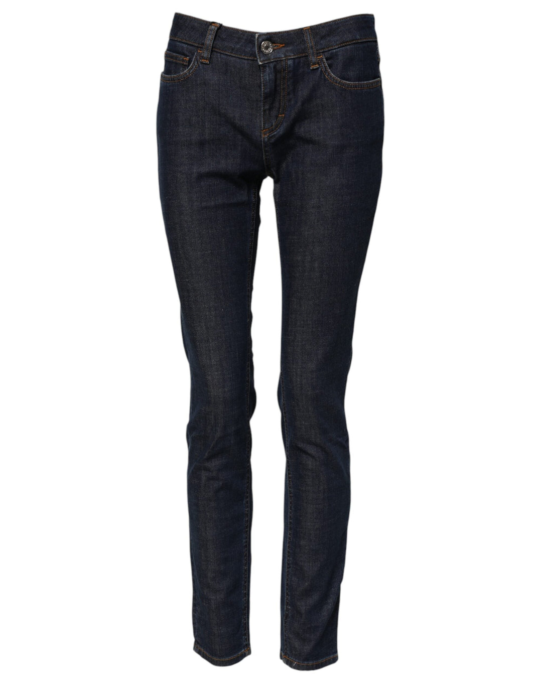 Dolce &amp; Gabbana Blue Skinny Cotton Mid Waisted Denim Jeans