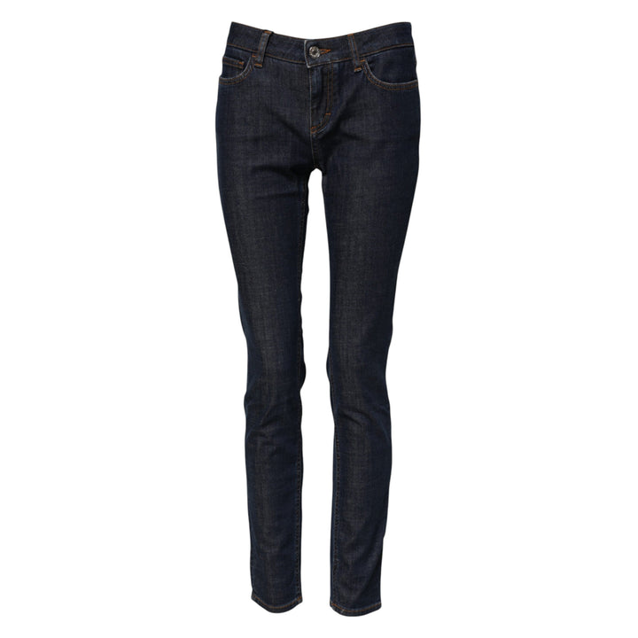 Dolce &amp; Gabbana Blue Skinny Cotton Mid Waisted Denim Jeans