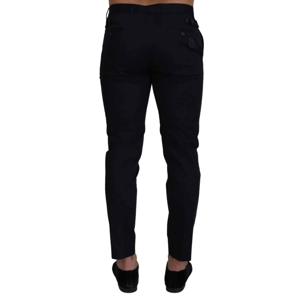 Dolce & Gabbana Blue Stretch Cotton Slim Trousers Chinos Pants