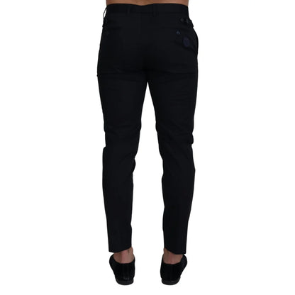 Dolce & Gabbana Blue Stretch Cotton Slim Trousers Chinos Pants