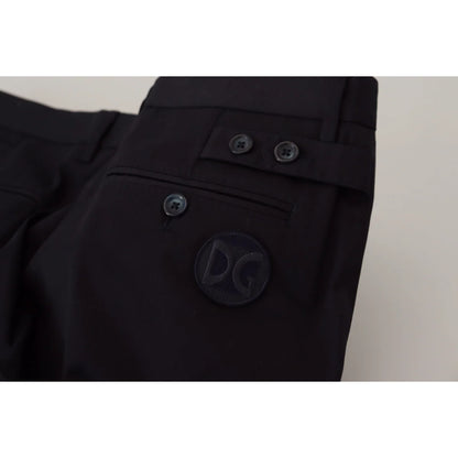 Dolce & Gabbana Blue Stretch Cotton Slim Trousers Chinos Pants