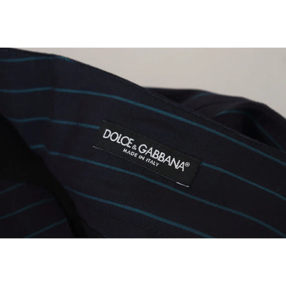 Dolce and Gabbana Blue Striped Men Formal Pants MainLine Collection &