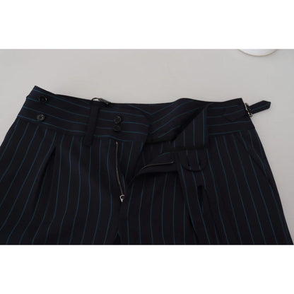 Dolce and Gabbana Blue Striped Men Formal Pants MainLine Collection &