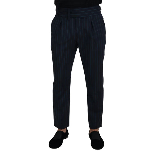 Dolce and Gabbana Blue Striped Men Formal Pants MainLine Collection &