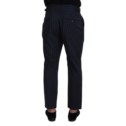 Dolce and Gabbana Blue Striped Men Formal Pants MainLine Collection &