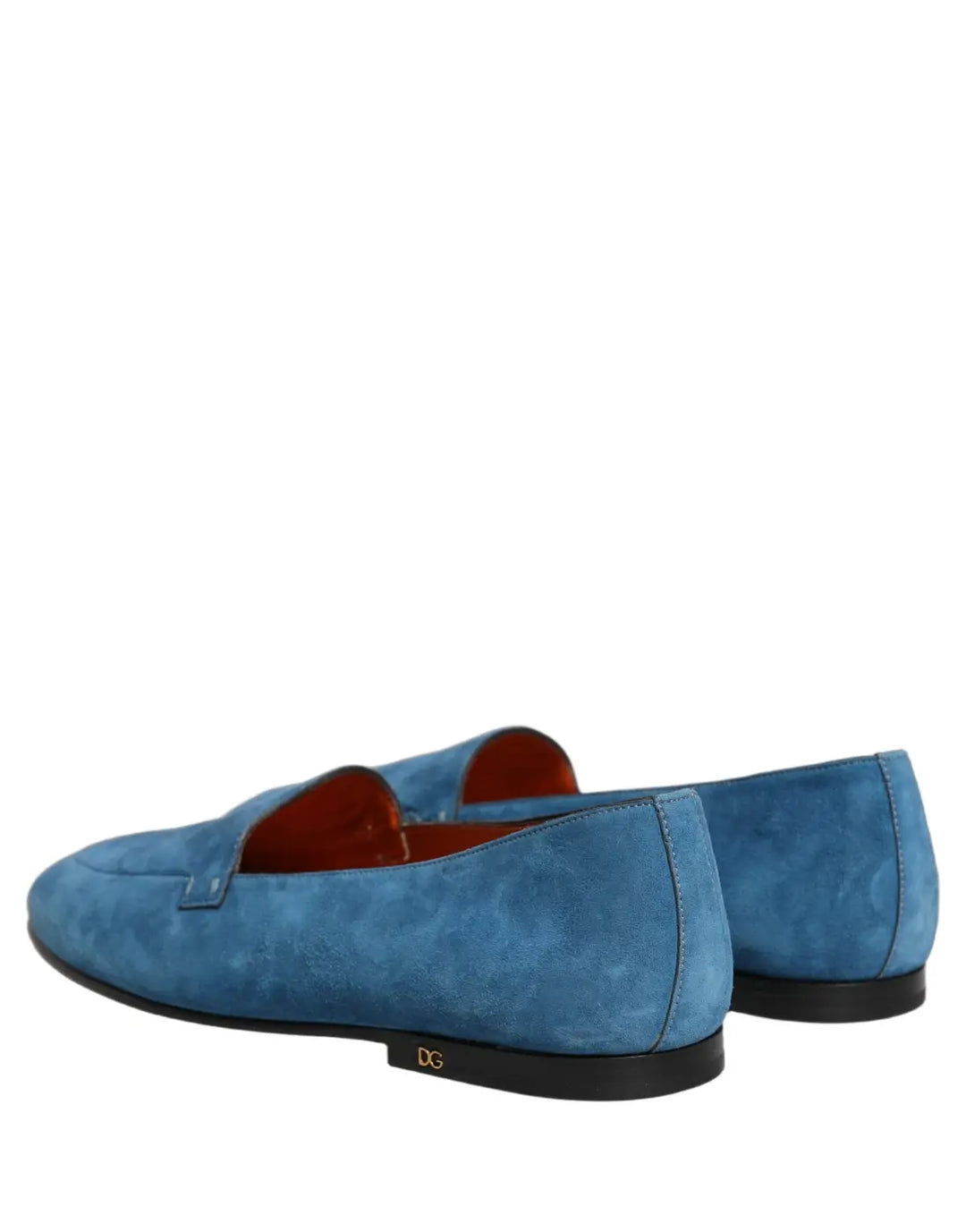 Dolce &amp; Gabbana Blue Velvet Slip On Men Flats Loafers Shoes