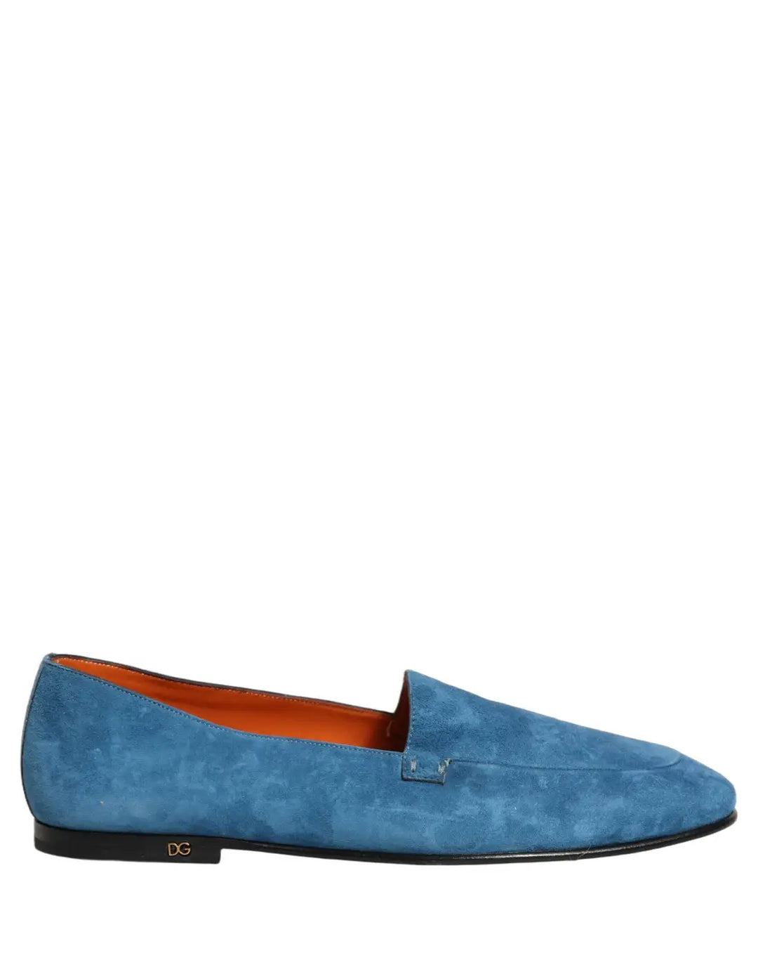 Dolce &amp; Gabbana Blue Velvet Slip On Men Flats Loafers Shoes