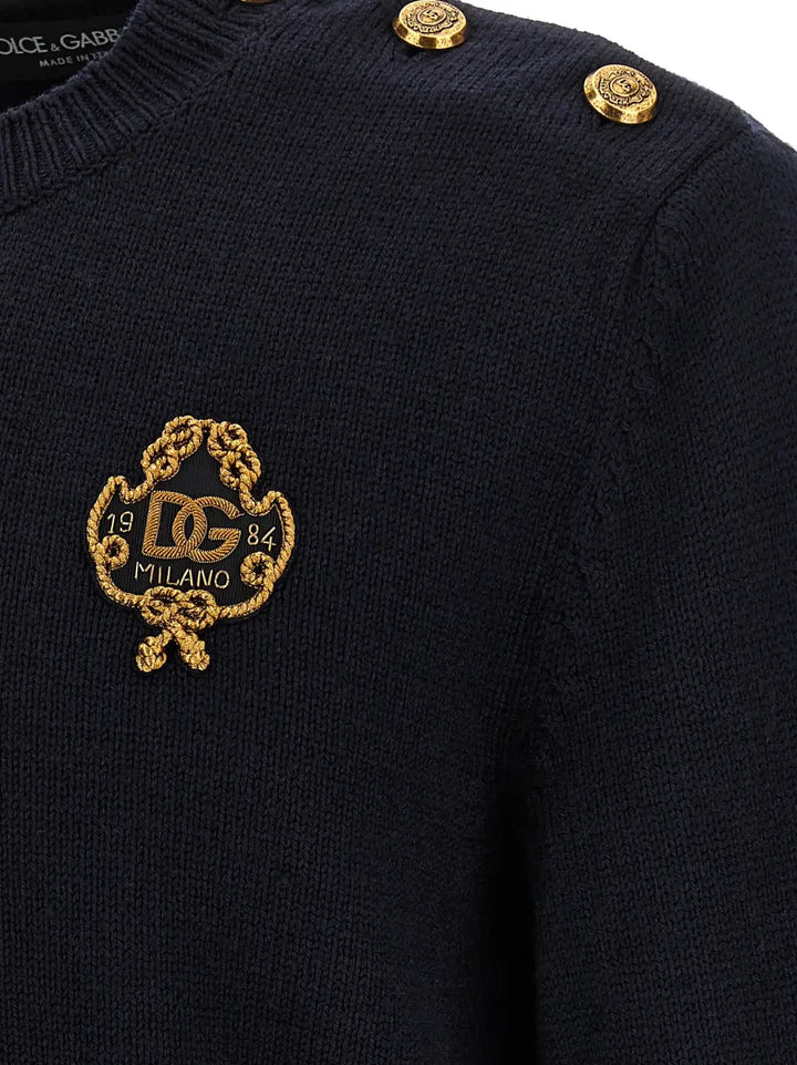 Dolce &amp; Gabbana Blue Virgin Wool Cardigan