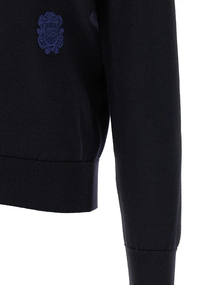 Dolce &amp; Gabbana Blue Virgin Wool Cardigan