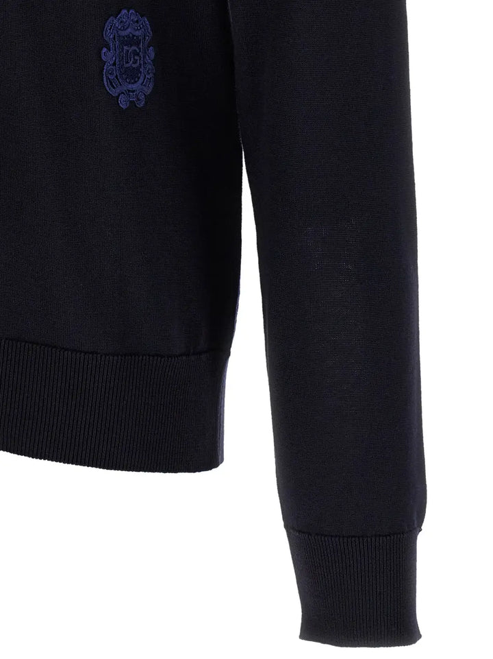 Dolce &amp; Gabbana Blue Virgin Wool Polo Shirt