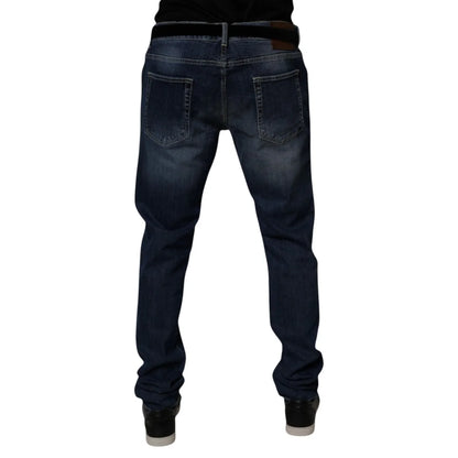 Dolce & Gabbana Blue Washed Cotton Skinny Denim Jeans
